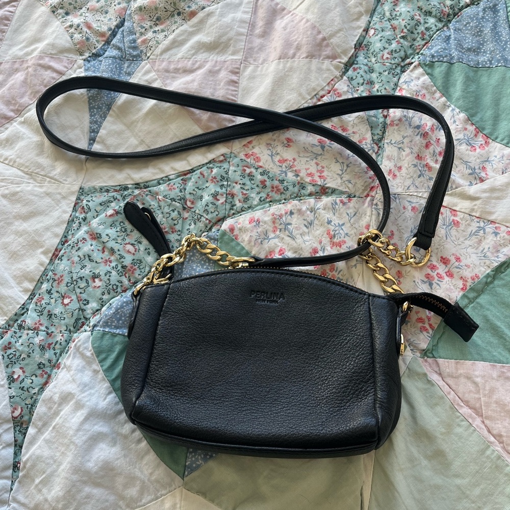 Black Leather Crossbody Bag